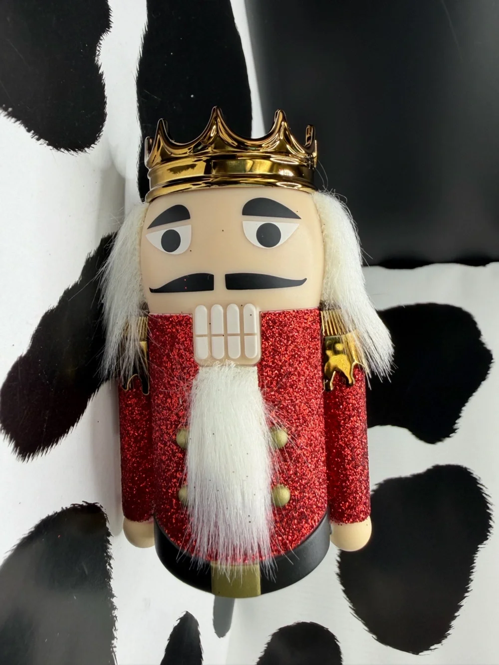 Yankee Candle Glitter Red Nutcracker Holiday Scent Plug w/ crown & white hair